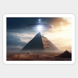 Pyramids of the Future: Extraterrestrial Encounter Sticker